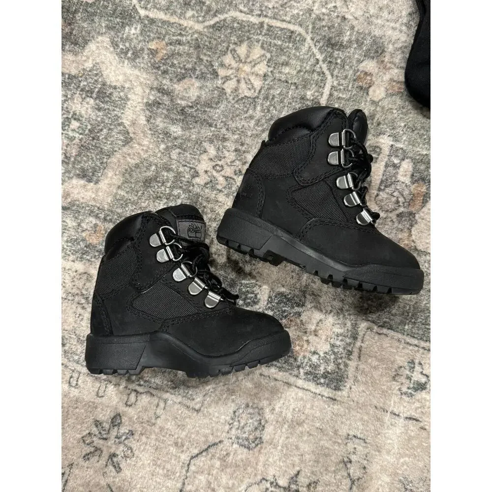 Timberland 6 inch‎ Field Boots - Toddler/baby Black Nubuck size 5C With Bonobos
